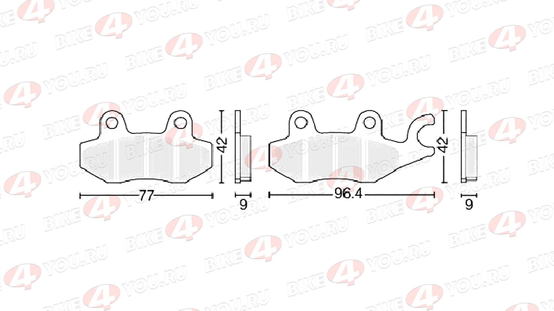 Колодки тормозные дисковые  №2 X-TECH (Coper-based) медь+кевлар