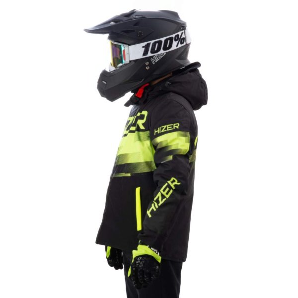 Куртка для снегохода (детская) HIZER #4 black-yellow (текстиль) (14Y)