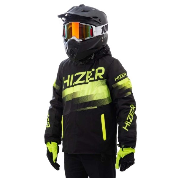 Куртка для снегохода (детская) HIZER #4 black-yellow (текстиль) (14Y)
